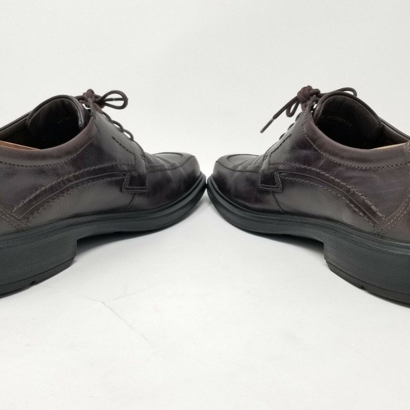 Ecco Mens Brown Lace Up Leather Dress Shoes - Picture 5 of 8